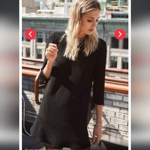 Sezane Long Sleeve Robe Rym in black